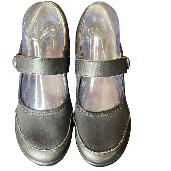 Alegria Maya Nappa Black Stretch and Leather Mary Jane Non Skid Clogs Size 8 - Picture 3 of 15
